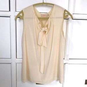 Tory Burch Cream Silk Sleeveless Blouse
